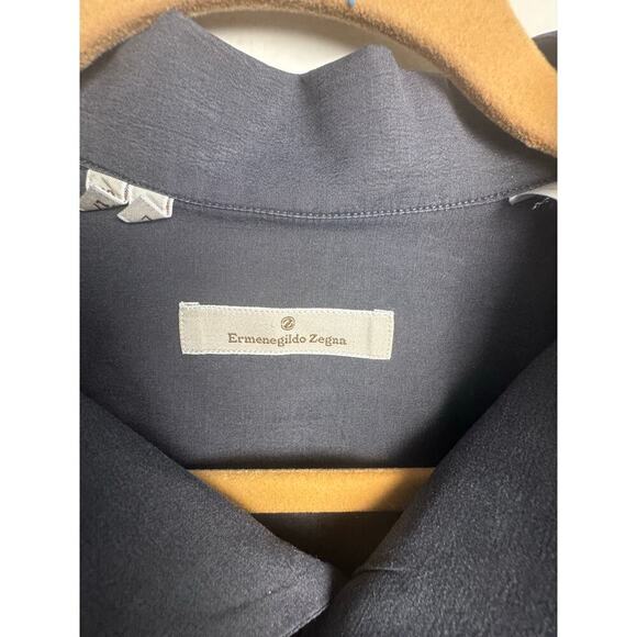Ermenegildo Zegna Shirt Sz L 43/17 Gray Made in Italy Long Sleeve Button Mens - Picture 3 of 11
